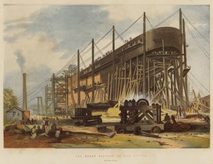 Le Great Eastern sur les stocks, vue de la poupe